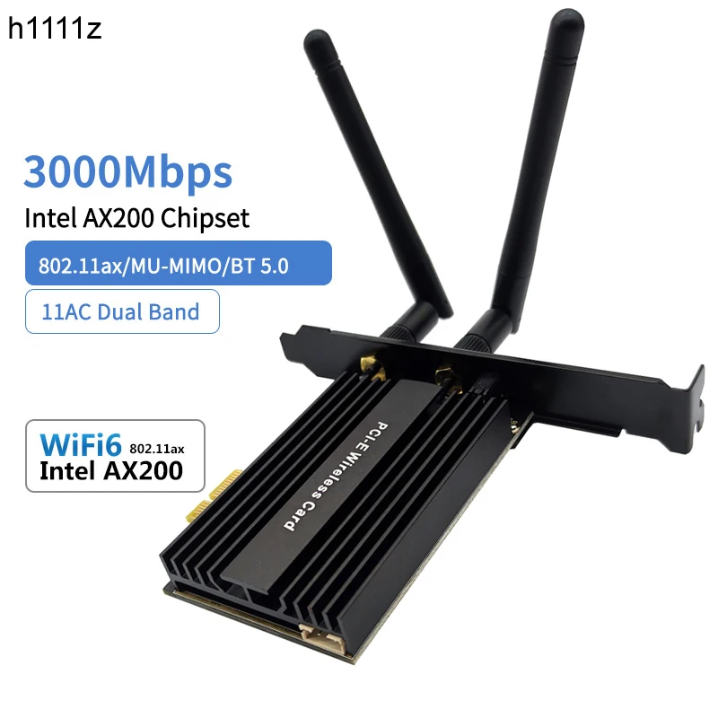 3000mbps de banda dupla pcie desktop sem fio para intel ax200 pro cartão 802.11ax 2.4g/5ghz bluetooth 5.0 pci express wifi 6 adaptador
