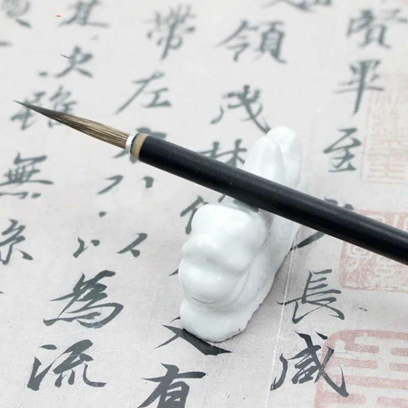6pcs/lot Chinese Calligraphy Brush Copper Head Hook Line Fine Paint Brush Pen Weasel Mouse Whisker Stone Badger Hair Paint Brush 3