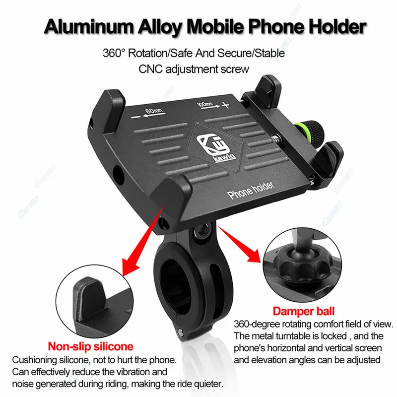 Universal 360° Rotation Bike Phone Holder Aluminium Alloy Motorcycle Phone Stand for ATV YAMAHA Motorbike Support GPS Bracket