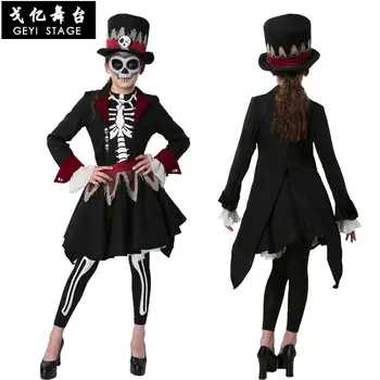 

Halloween Children COS Voodoo Skull Dress Up Child Girl Ghostly Bone Humanoid Costume