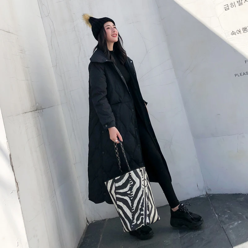 

Long White Duck Down Jacket Women Down Coat Winter Womens Jackets 2020 Fashion Parka Puffer Jacket KL-1010 YY1207
