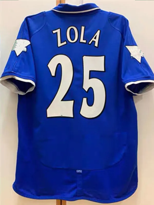 Коллекция 2001/03 года Классическая винтажная Футболка из джерси ZOLA #25 LAMPARD #8 в стиле