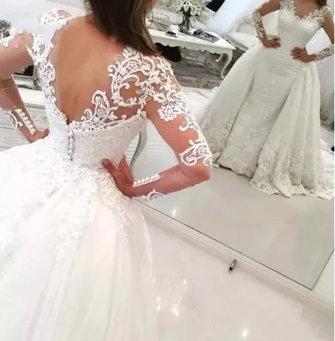 Robe de mariee роскошное кружевное свадебное платье русалки со съемным шлейфом и юбкой кружевное свадебное платье vestido de noiva