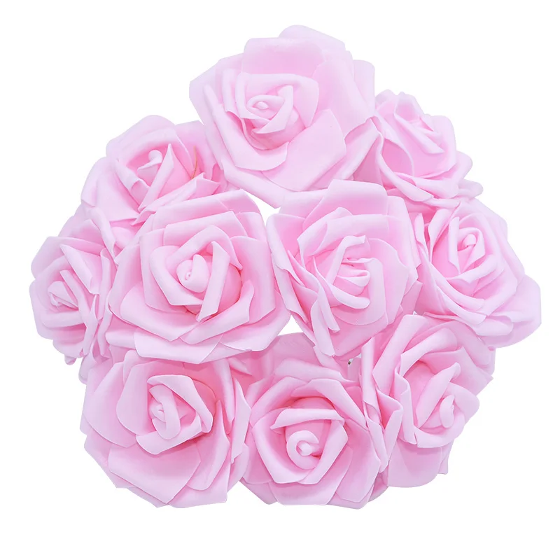 light pink 8 см цветок Искусственные цветы букет для украшения свадебный цветок Декор Свадебный букет домашний поддельный пенопласт декор в виде цветка розы - Цвет: light pink