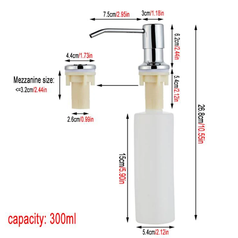 Soap dispenser kitchen manual sink detergent 304 stainless steel press soap dispenser.