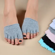 Невидимая подкладка, без подкладок, женские носки с пальцами, половина ладони, новинка, носки, отделитель пальцев, женские летние хлопковые носки с 5 пальцами, BAC801