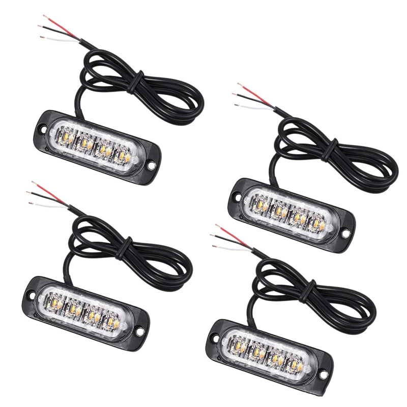 Uds 4 luces Led de recuperación estroboscópica ámbar 12V 24V destellante de avería|Funda| - AliExpress