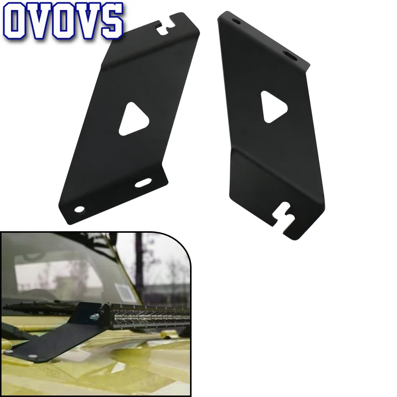 

20 Inch LED Straight Stainless Light Bar Mounts Hood Mounting Bracket Fit for Jeep Wrangler JK 2007-2017