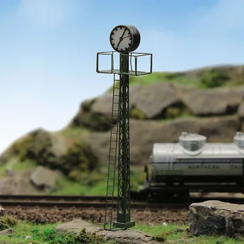 1pc Model Railway Lights Lit Platform Clock on Lattice Mast OO HO TT N Scale Track Lamp Warm WhiteLQS61