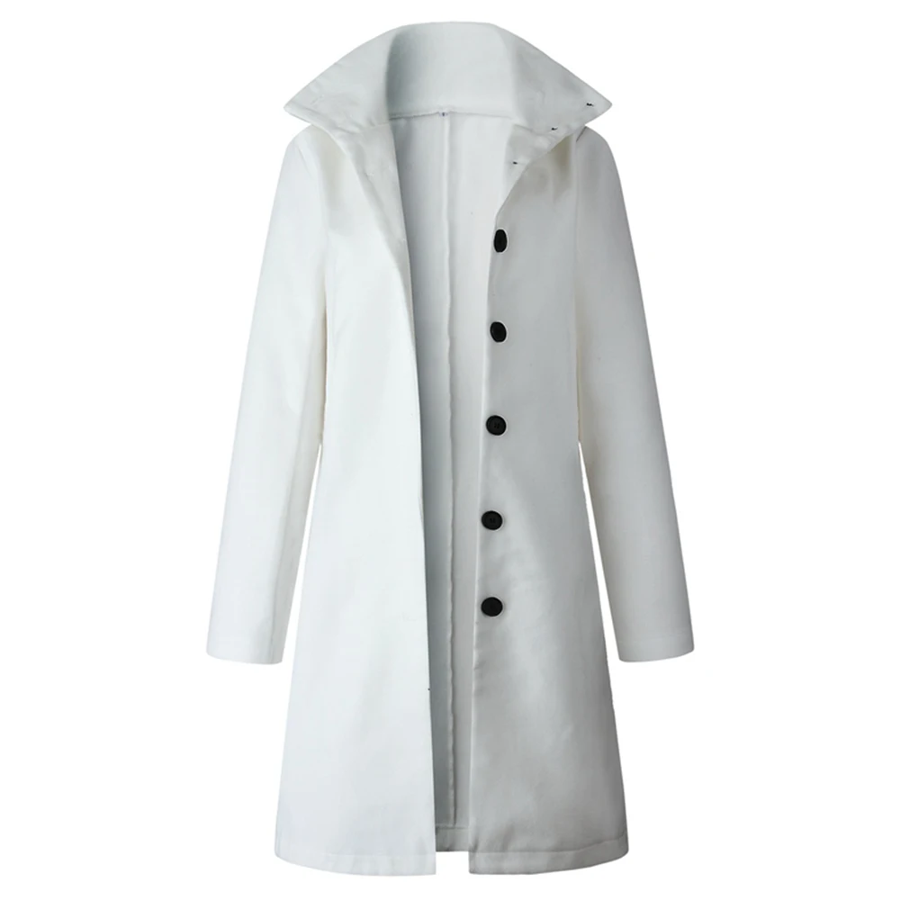 White Новинка, Женское пальто veste femme, с длинным рукавом, с отложным воротником, верхняя одежда, куртка, повседневная, осень, зима, элегантное пальто - Цвет: White