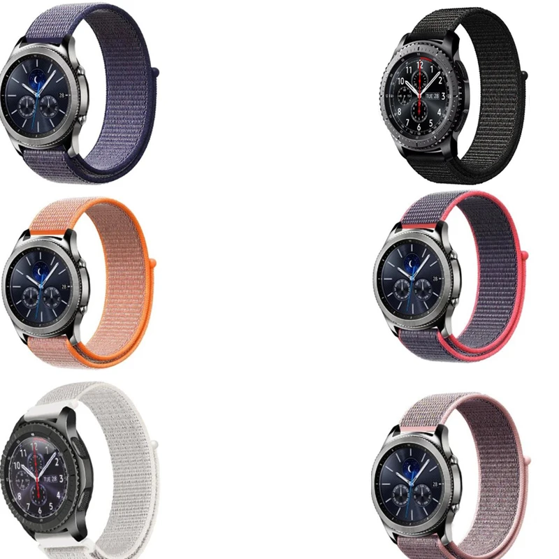 20 22 мм нейлоновый ремешок для samsung galaxy 42 46 active 2 gear S3 s2 ремешок pebble time Ticwatch 1 2 E S S2 pro zenwatch wrsitband