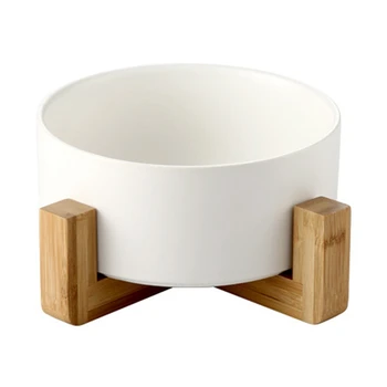 

Salad Bowl Noodles Bowls With Wooden Tray Fresh Color Container Fruit Bowl White