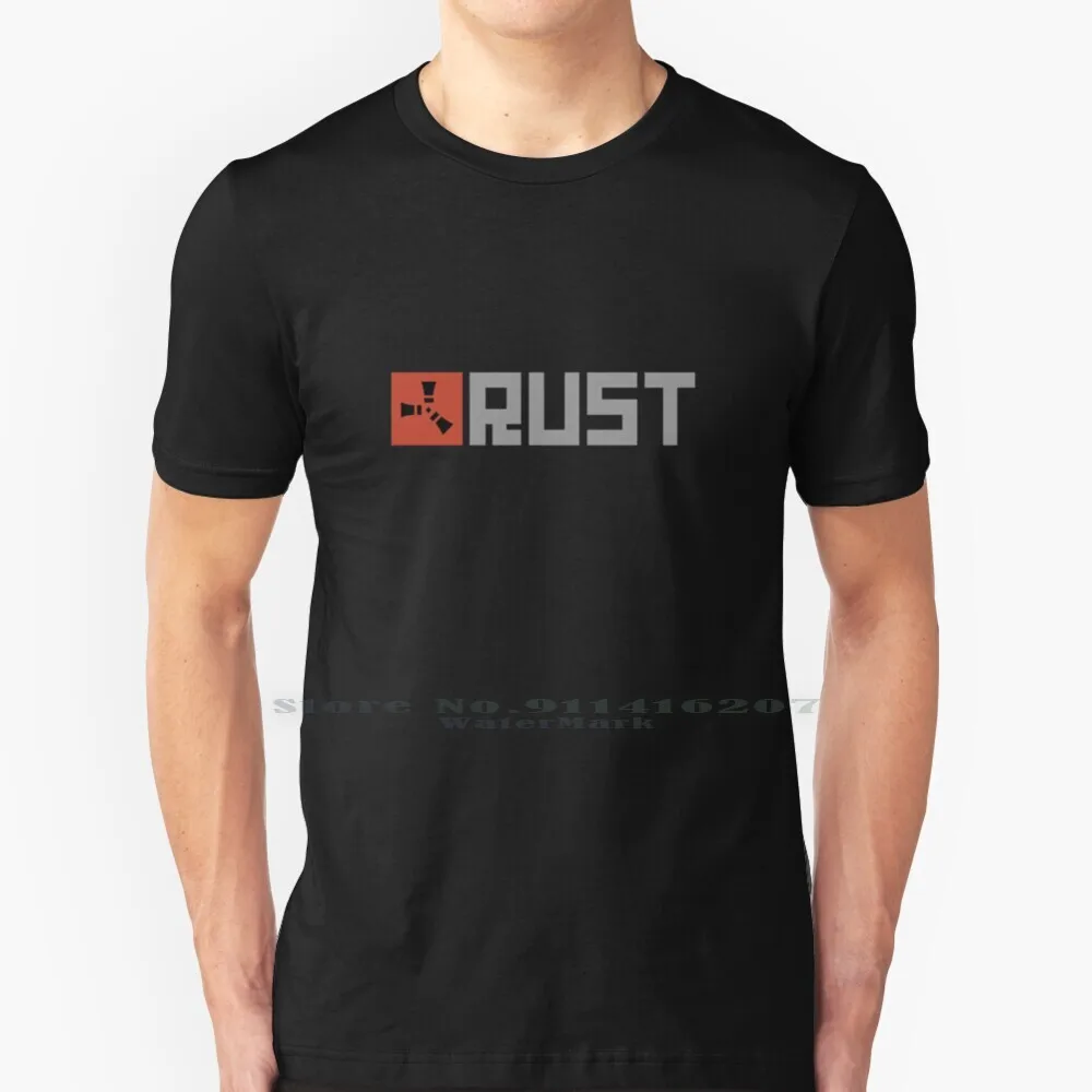 Rust Game Logo Shirt T Shirt 100% Puro Cotone Ruggine Logo Ruggine Caffè Ruggine Gioco Ruggine Ruggine Giochi Di Sopravvivenza Ruggine Dayz Dayz Arma