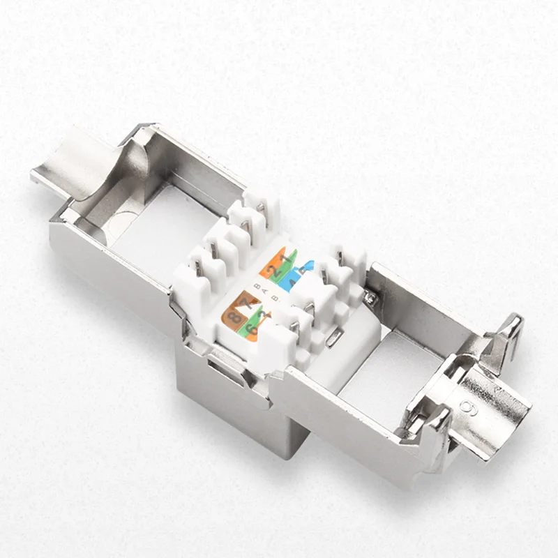 Toolless Rj45 Keystone Cat7 Cat6a Protegido Ftp Módulo de Liga de Zinco 10gb Rede Keystone Jack Conector Adaptador Cat7 Rj45 - Imagem 3