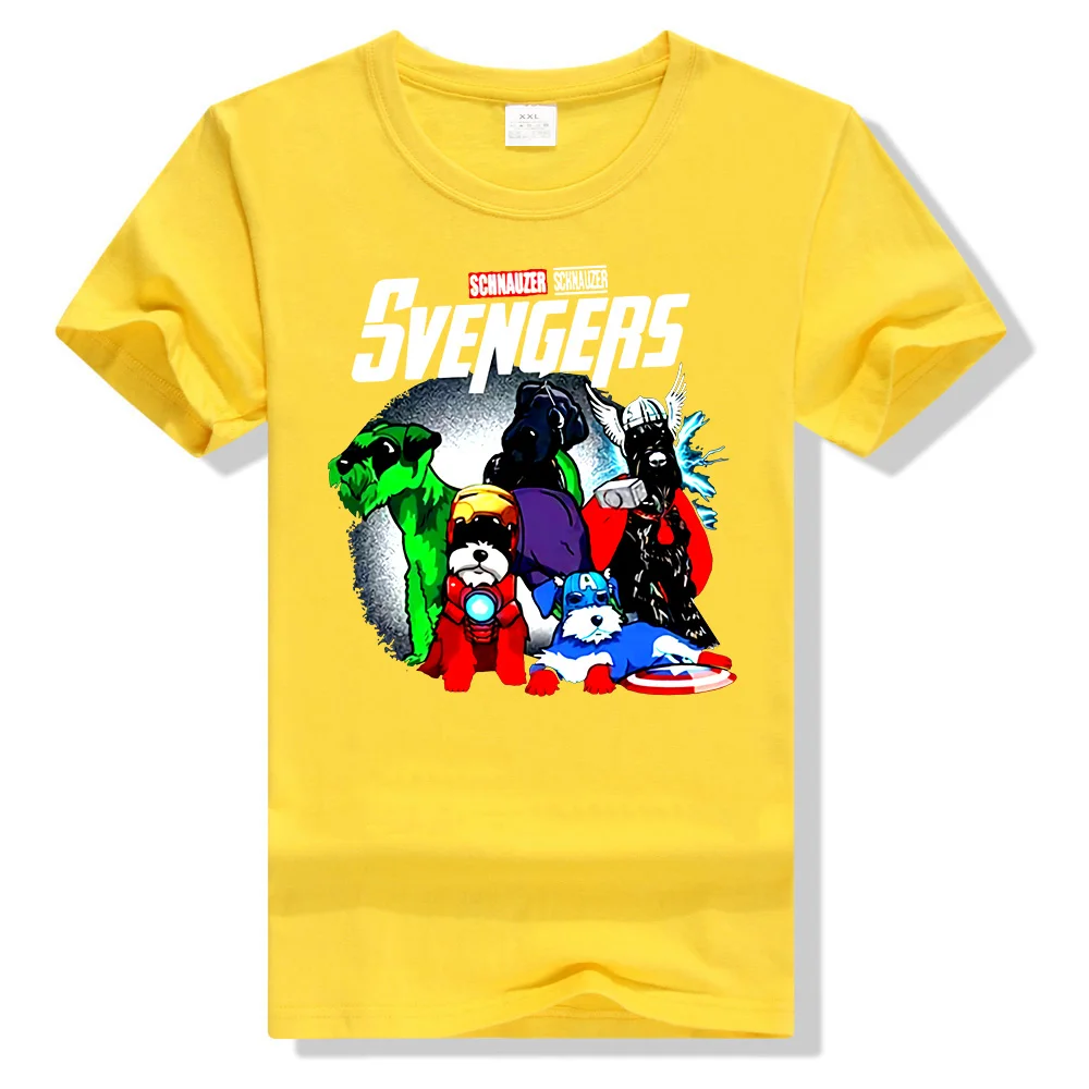 Мстители эндгейм Шнауцер Svengers футболка "Squad" черный хлопок мужская S-6Xl футболка Винтажная Футболка - Цвет: Цвет: желтый