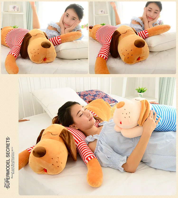 50~ 110 см мягкие животные большая Лежащая собака длинная подушка для сна креативная плюшевая подушка игрушки подарок на день рождения для друзей