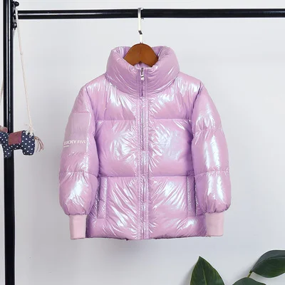 pink Г. Зимняя куртка для мальчиков, пальто 80% пуховики для девочек детская одежда яркая детская верхняя одежда серебристого цвета одежда для мальчиков - Цвет: pink
