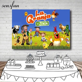 

Sensfun Custom La Granja De Zenón Backdrops Boys Newborn Baby shower Birthday Party Photocall Farm Photography Backgrounds