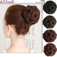 AILIADE вьющиеся коготь зажим шиньон 9 цветов пончик клип на волосы булочка прокладка Высокая температура Синтетические женские волосы кусок пончик булочка