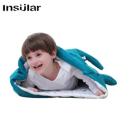 Детский спальный мешок в виде акулы, большой мешок, удерживающий детский спальный мешок, утепленный осенью и зимой