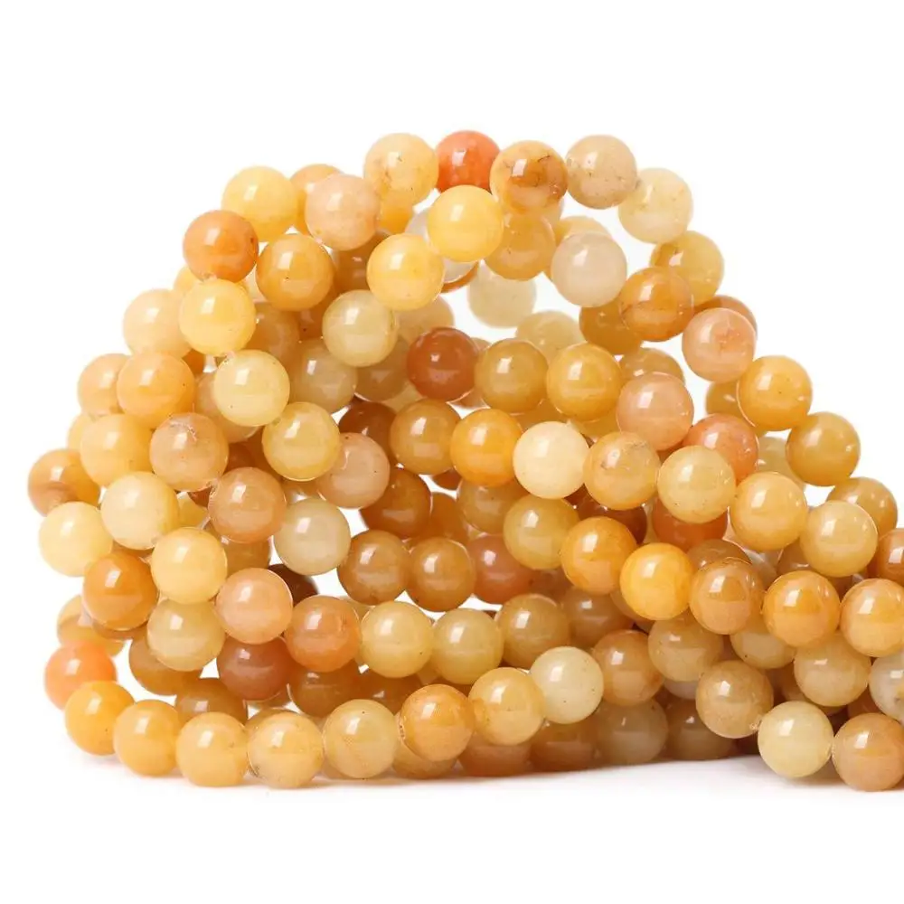 Yanqi 4/6/8/10mm Spacer Beads Natural Stone Jewelry Smooth yellow Round Loose Beads For Jewelry Making DIY Bracelet Necklace Yanqi 4/6/8/10mm Spacer Beads Natural Stone Jewelry Smooth yellow Round Loose Beads For Jewelry Making DIY Bracelet Necklace