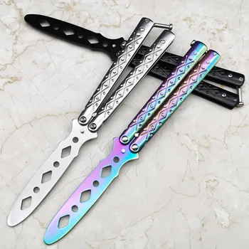 

Stainless Steel Foldable Comb Stainless Steel Practice Training Fold Knife Dull Tool Outdoor Camping Knife Comb Tool