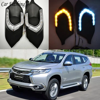 

Car Flashing 2PCS Car Accessories LED Daytime Running Light DRL Lamp For Mitsubishi Pajero Sport 2016 2017 2018 2019 Fog lamp