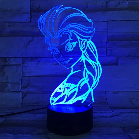 Принцесса Тинкер Белл фигура Usb 3d светодиодный ночной Светильник украшение для девочек Дети Ребенок подарки 7 цветов Изменение визуальный Настольный светильник - Испускаемый цвет: 7