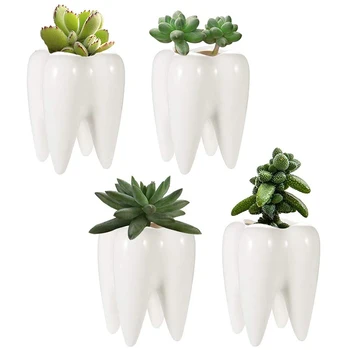 

Succulent Flower Pot, Ceramic Flower Pot for Home Decoration, Mini Succulent Flower Pot, 4 Packs of Plant Container