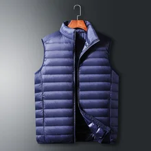 

Winter Men' Sleeveless Vest Jackets Fashion Male Cotton-Padded Vest Coats Men Stand Collar Warm Waistcoats Clothing 5XL AUSO