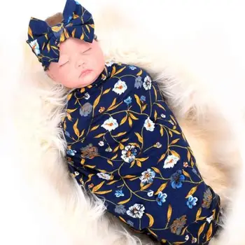 

2pcs Soft Newborn Infant Baby Floral Sleeping Bags Baby Cotton Swaddle Blanket Wrap Sleeping Bag Swaddle Baby Wrap+Headband