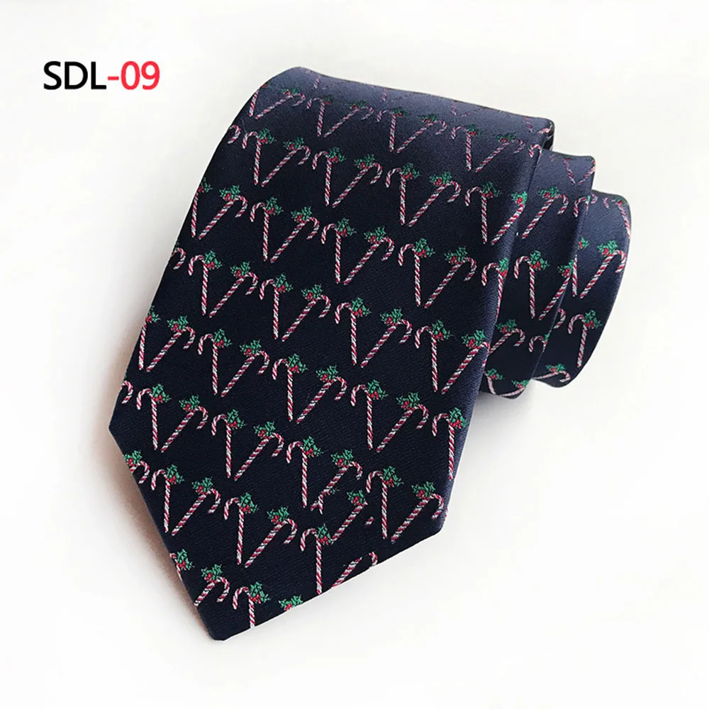 SDL-09 Красные рождественские галстуки для мужчин, дизайн, модный праздничный галстук Санта-Клаус 8 см, шелковые галстуки для мужчин, вечерние галстуки, подарок - Цвет: SDL-09