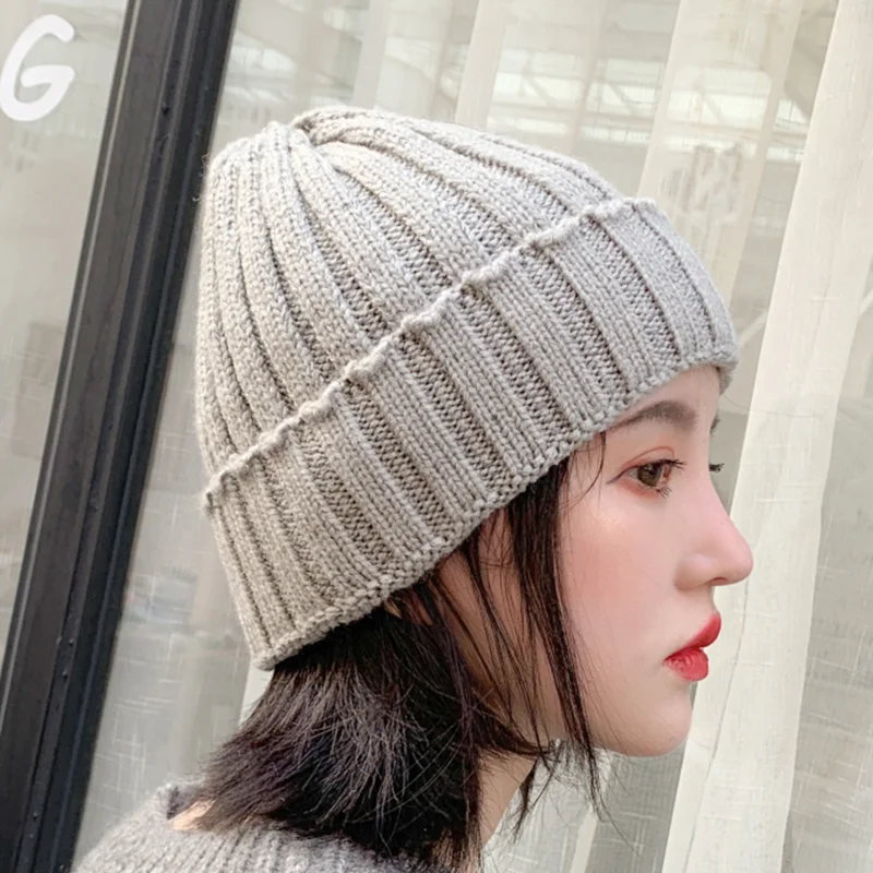 Новая Вязаная шшапка harajuku Мода головные уборы Skullies Вязание шляпа, мужские и женские бейсбольные кепки, негабаритный Slouchy мешковатые зима теплая Мужская Лыжная Шапочка