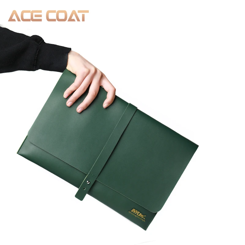Dark green ACECOAT сумка для ноутбука для женщин Macbook Air Pro Retina13 12 15 модный портфель кобура для Mac books 13,3 дюймов - Цвет: Dark green