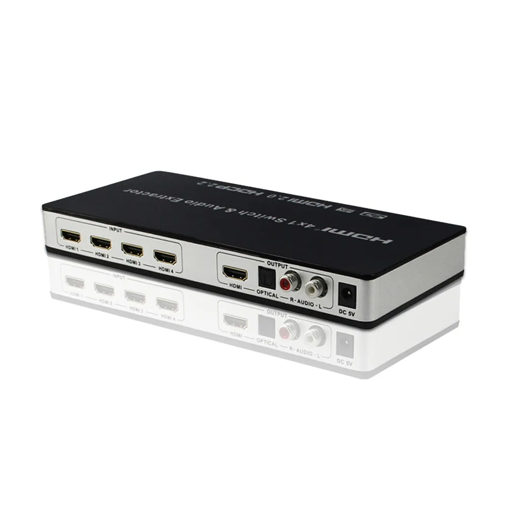 4-портовый HDMI 2,0 переключатель 4x1 с инфракрасным пультом дистанционного управления 60 Гц HDCP 2,2 ARC 3D HDMI коммутатор+ оптический Toslink L/R аудио экстрактор
