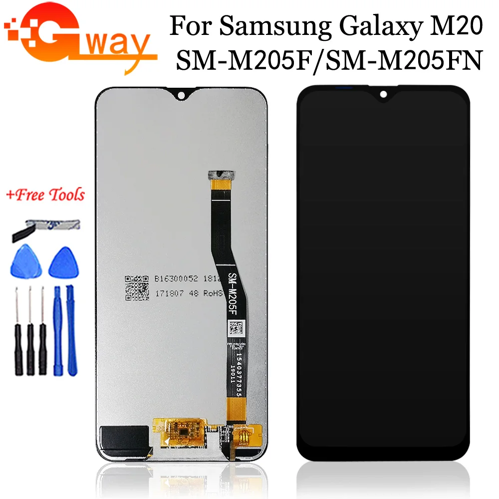 6 3 &quotдля SAMSUNG Galaxy M20 2019 ЖК-дисплей + кодирующий преобразователь сенсорного экрана
