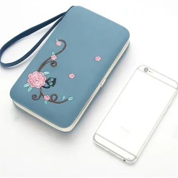 

2020 Fashion Floral Women Purse women's Wallet Long Clasp Female Money Bag Brand Lady Wallets Clutch PU Leater
