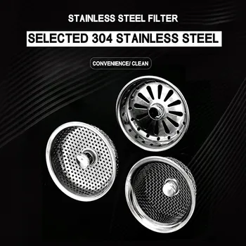 

kitchen drain plug Kitchen Water Sink Strainer Cover stainless steel Floor Drain Plug Bath Catcher Drain Plug Reinforced#821Y40