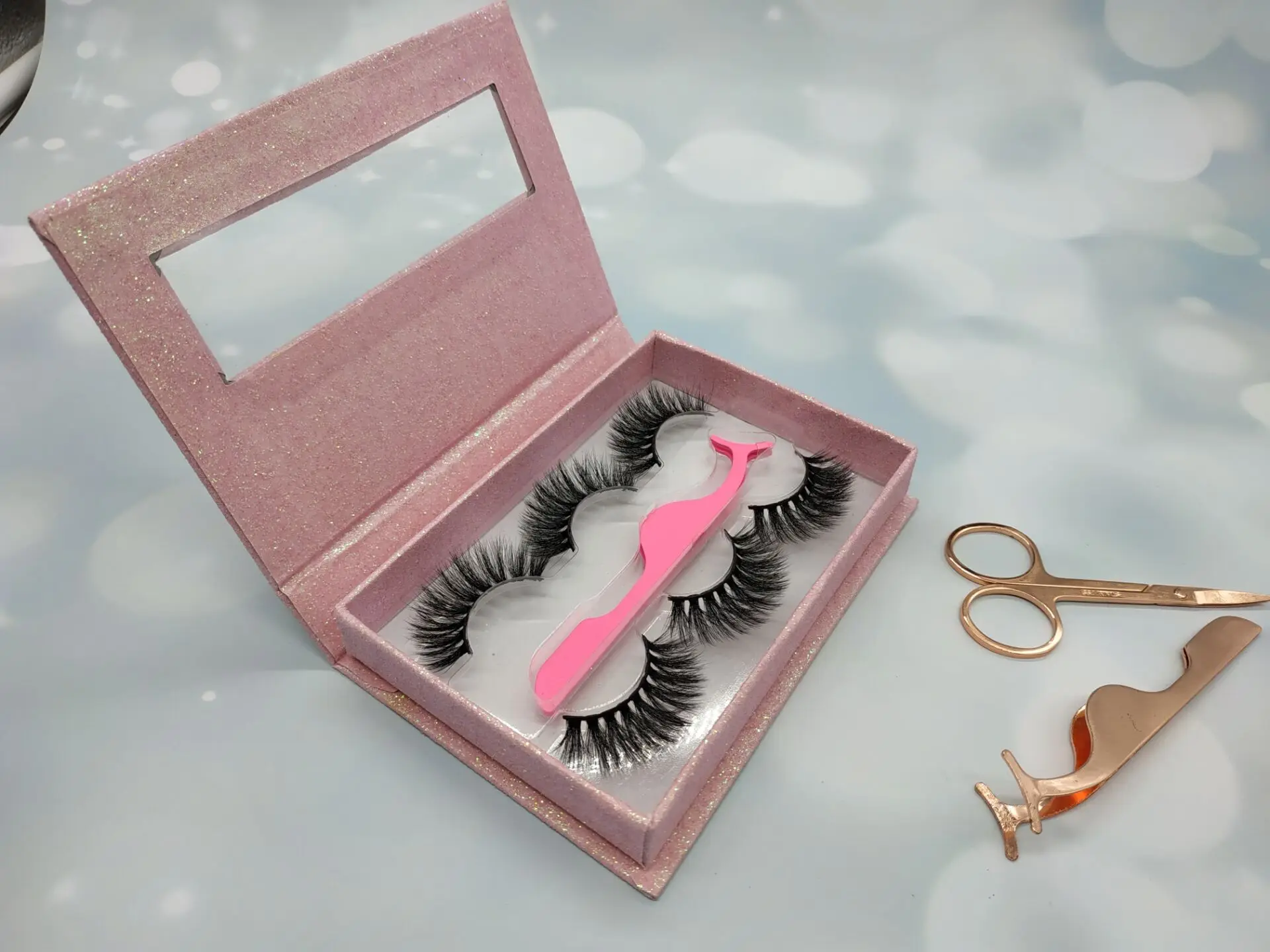 

HEXUAN Faux Mink Lashes Dramatic Volume Fake Lashes Wispy Mink Lashes Handmade Reusable Lashes Tweezers Faux Lashes Makeup