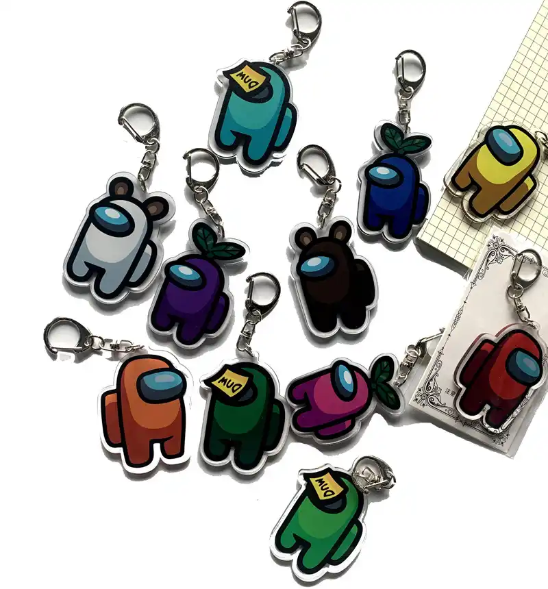 私たちの間でホットゲームキーホルダーアクリル漫画カラフルなギフトキーチェーン絶妙な車キッズクリスマスギフト装飾accessori キーホルダー Aliexpress