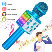 Беспроводной Bluetooth микрофон для караоке, Портативная колонка, ручной домашний KTV плеер с функцией записи