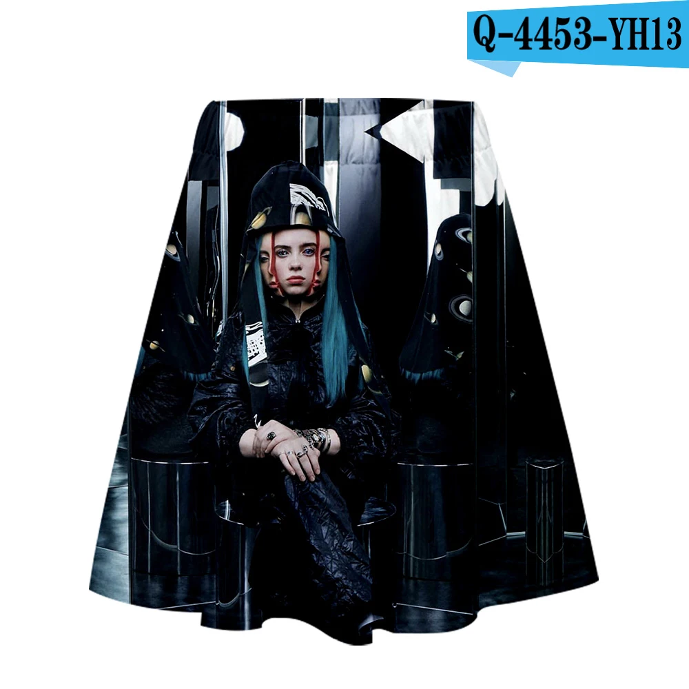 Новинка Billie Eilish, одежда с 3D принтом, повседневная юбка, женская летняя сексуальная Комбинированная юбка, топы, крутые женские юбки - Цвет: Pictured