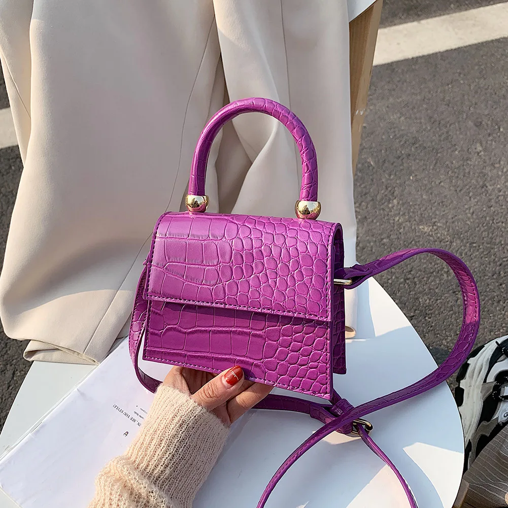 Дамские сумочки из искусственной кожи с узором под кожу аллигатора однотонный