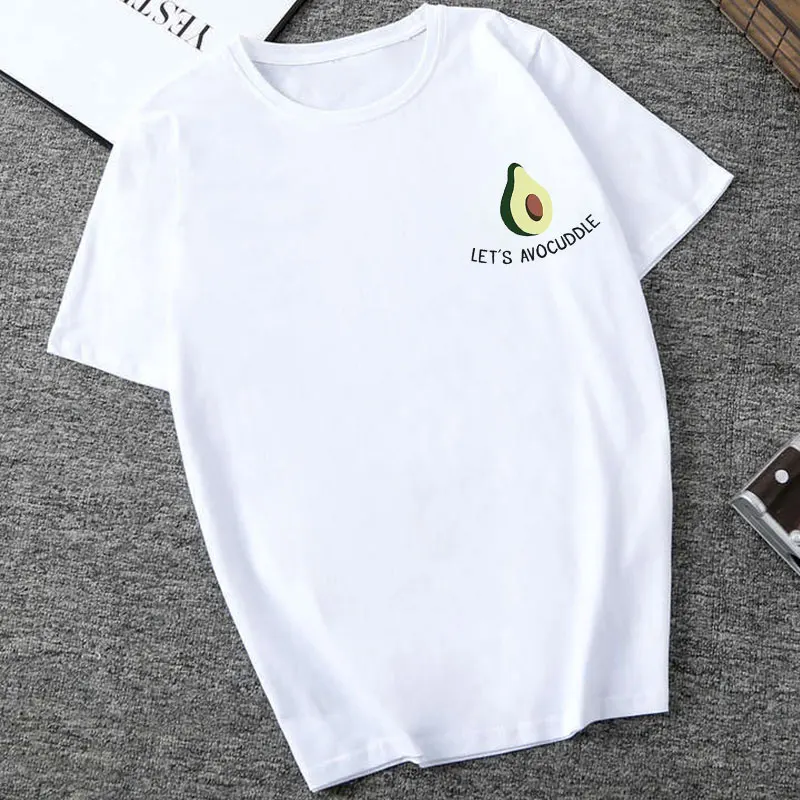

2019 New Fashion Summer Korean Style Cute Small Fresh Trendy Avocado Printed Pattern Shirt Casual Loose Women Chiffon Blouse