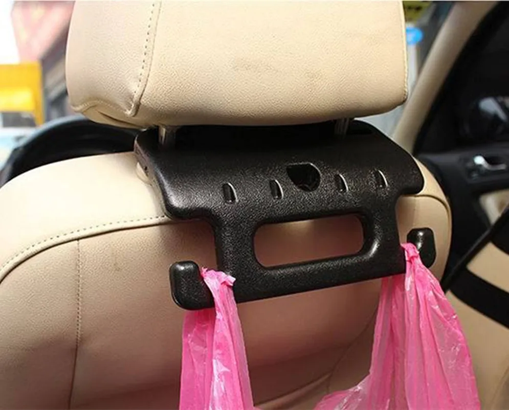 Креативный автоматический крюк безопасности поручень автомобильное кресло подголовник Вешалка черный