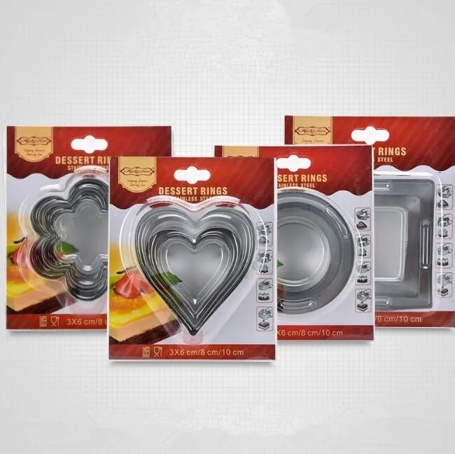 

3pcs/lot Stainless Steel Cutter Baking Mould Tools Cookie Biscuit DIY Mold mousse ring