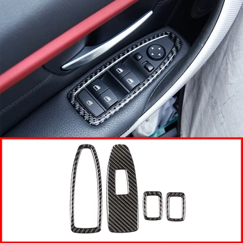 

Car Accesorios 4pcs 100% Real Carbon Fiber Glass Lift Switch Decorative Panel Cover Trim Stickers For BMW F30 F35 2013-2018