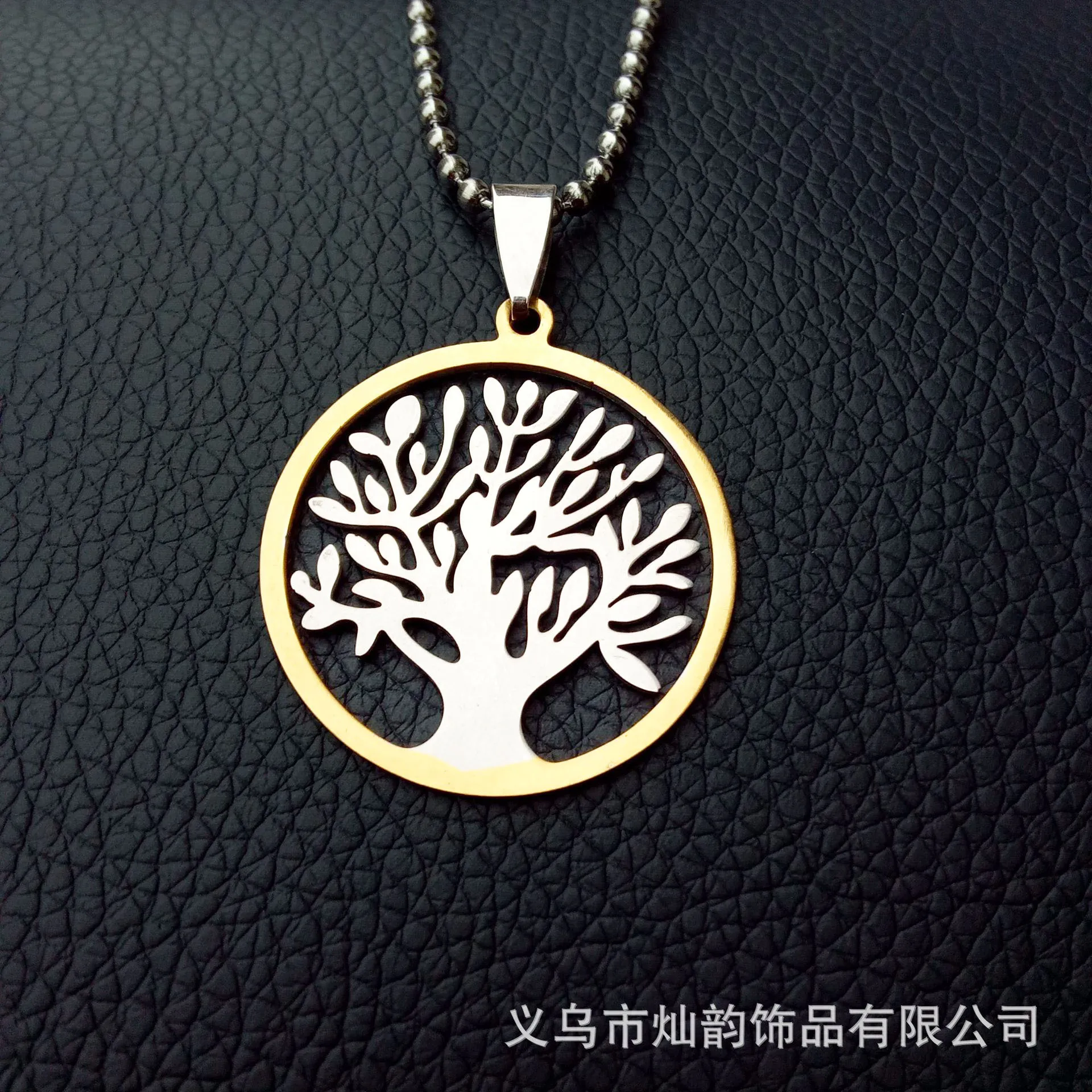 

Titanium Steel Lucky Tree Hollow out Pendant Stainless Steel Necklaces Tag Europe And America Hot Sales Hot Selling