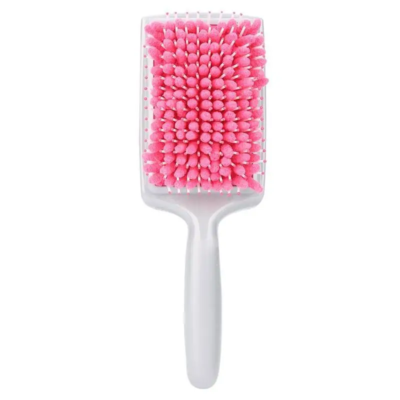 Быстросохнущая расческа для волос с полотенцем, массаж на воздушной подушке, щетка, антистатические пластиковые инструменты для ухода за волосами, принадлежности для быстрого высыхания волос - Цвет: Розовый