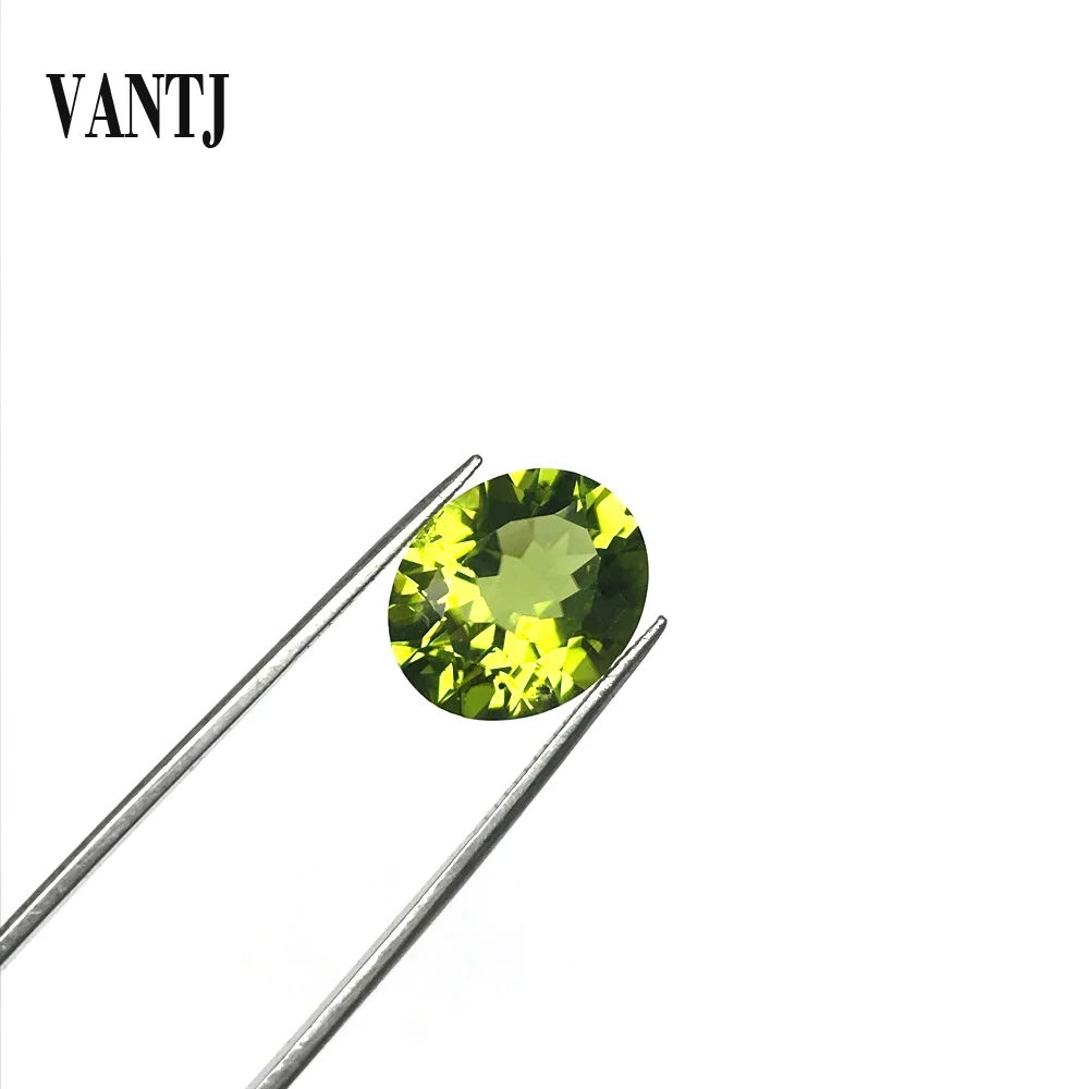 

VANTJ 100%Natural Peridot Loose Gemstone Oval 10*12mm For Silver Gold Women Jewelry Random Delivery